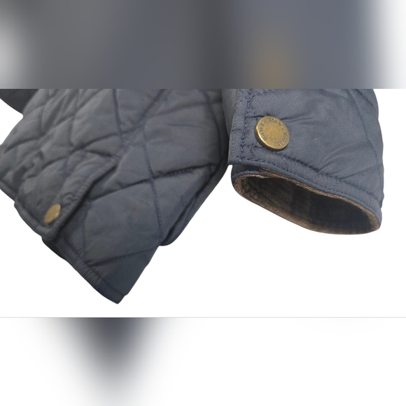 Toddler Polo Ralph Lauren Quilted Jacket 18M Navy Brown Corduroy Collar - Picture 4 of 9